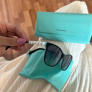 Tiffany & Co. Black Silver Blue Crystals TF4174-B 8055/9S 56-16-140 Sunglasses